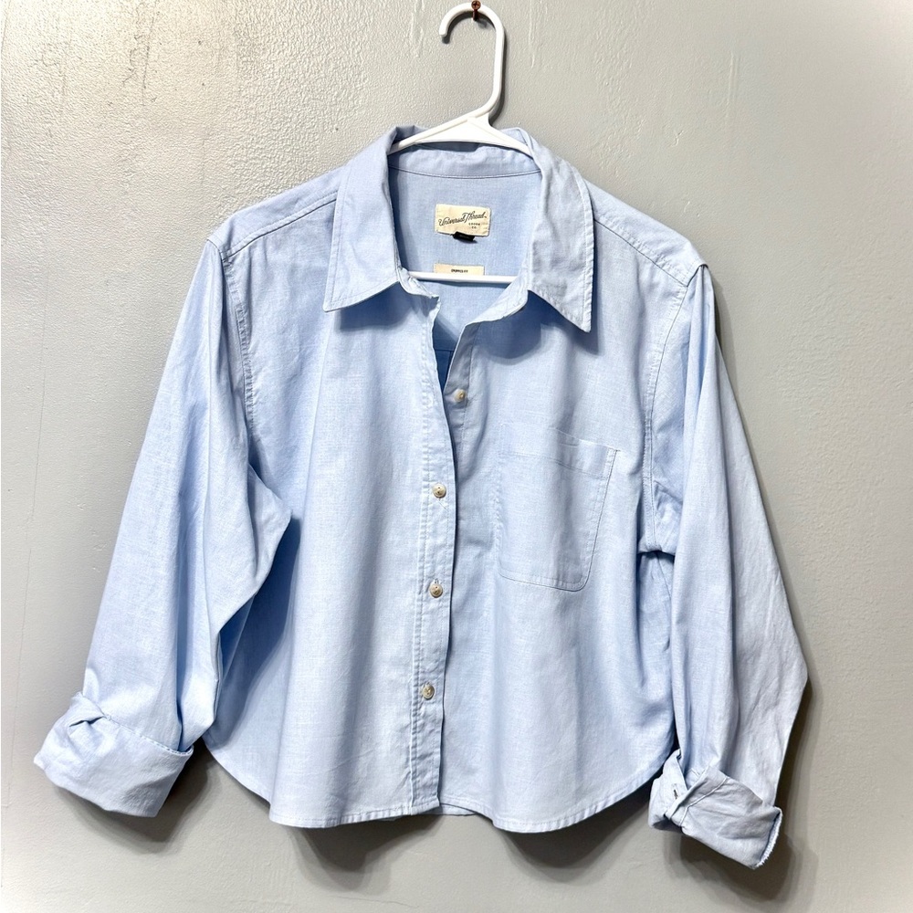 #5) Universal Thread Light Blue Women's Button Do… - image 1